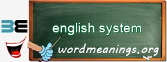 WordMeaning blackboard for english system